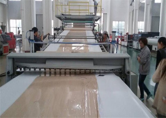 Dua Extruder PVC Plastik Sheet Extrusion Line Produksi Lembar Batu Marmer Buatan