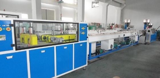 Harga yang bagus Sepenuhnya Otomatis Twin Screw Extruder, PVC Dual Line Rigid Pipe Making Machine on line