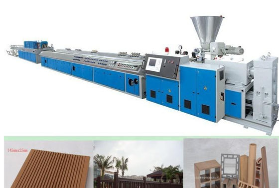 Harga yang bagus Sepenuhnya otomatis PVC WPC Plastik Profil Garis Ekstrusi Kayu Plastik Mesin Komposit on line