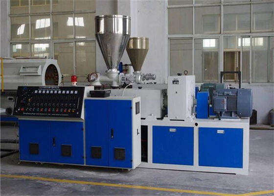 Harga yang bagus Conical Twin Screw Extruder Plastik Extrusion Line Untuk Pipa PVC on line