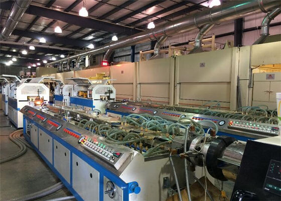 Harga yang bagus Mesin Komposit Plastik Kayu Jalur Produksi Profil WPC Untuk Jendela on line