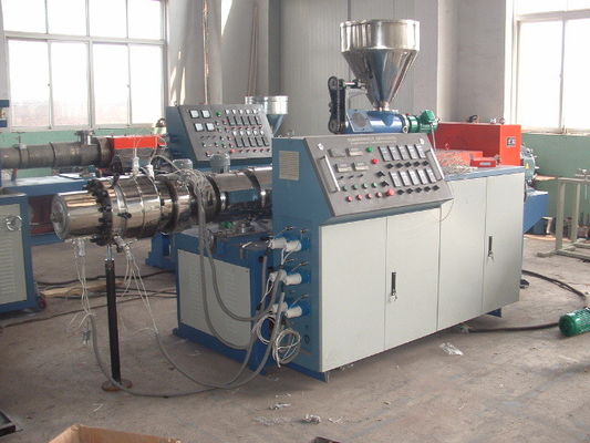 Harga yang bagus Double Screw Plastic Pipe Extrusion Line 380v, Mesin Pipa Plastik on line