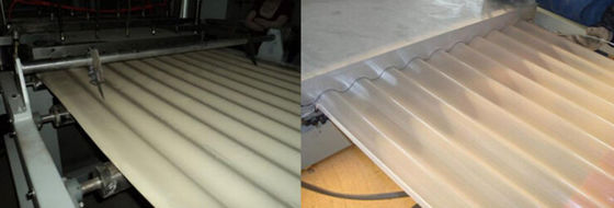 Harga yang bagus Mesin PVC Extrusion Plastic Wavy Board, Lini Produksi Plastik dengan Kanopi dan Garasi on line