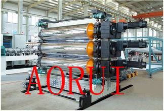 Harga yang bagus Twin Screw PVC Plastik Lembar Extruder, Paket Makanan Mesin Plastik Extrusion Sheet on line